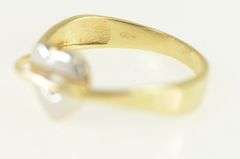 14K Yellow Gold Two Tone Vintage Heart Love Symbol Ring
