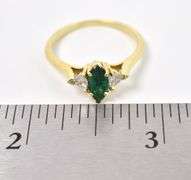 Mesmerizing 18K Yellow Gold Approx. 0.47CTS Emerald and Approx. 0.26CTW Diamond Ring