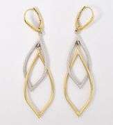 Adorable 14K Yellow and White Gold Dangle Earrings