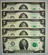 (5) Superb Crisp 2017A $2 Star Notes San Francisco-Consecutive!