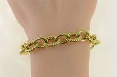18K Yellow Gold David Yurman Oval Link Chain Designer Bracelet