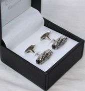 Handsome Pair Jeweled Style Cufflinks By Carelli
