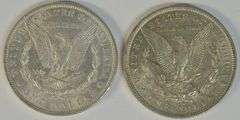 Pair of high grade near Mint 1880-O Morgan Silver Dollars