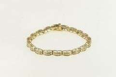 10K Yellow Gold 2.00 Ctw Baguette Diamond Curved Bar Bracelet