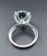 Dazzling 7.75 Ct Vvs1 Ice Green Fire Moissanite 14 Kt White Gold Plated Ring