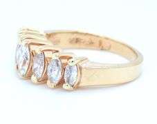 14kt Yellow gold 1.10ctw 5 stone Marquise diamond band