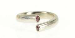 Palladium 0.36 Ctw Natural Ruby Inset Wrap Design Ring
