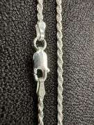 Sterling Silver Diamond-Cut Rope Chain 2mm Solid 925 Italy New Bracelet 8"