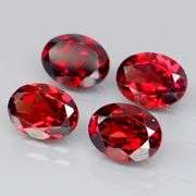 Amazing 5.88ct oval cut cherry red Garnet set