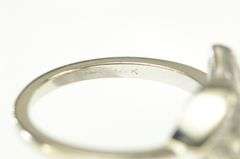 14K White Gold 1.80 Ctw Sapphire Baguette Diamond Engagement Ring