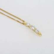 Three Stone Diamond Necklace in 18k Yellow Gold