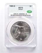MS70 1983-S Olympic Discus Commemorative Dollar CAC CACG
