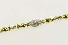 18K Yellow Gold 1.40 Ctw Diamond Link Vintage Tennis Bracelet