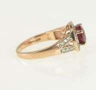 10K Rose Gold Ruby White Sapphire Halo Engagement Ring
