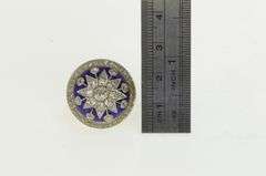 14K Yellow Gold 1.50 Ctw Diamond Enamel Domed Star Ring