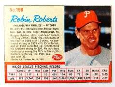 Robin Roberts Vintage Post Cereal Baseball Card