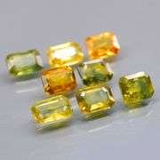 Full fire! 5.02ct top golden green Sapphire set