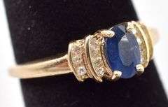 Lavish Blue Sapphire and Diamond Ring in 14K Yellow Gold