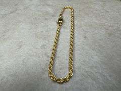 Sterling Silver 22k Gold Plated Diamond-Cut Rope Chain 2mm New Bracelet 925 7"