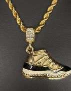14 Kt Tr-Layered Gold Plated.High Top Shoe Pendant