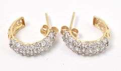 Alluring 14K Yellow Gold CZ Gemstone Hoop Earrings