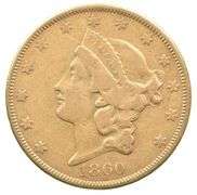1860 $20 Liberty Head Gold Double Eagle