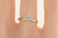14K Yellow Gold 0.58 Ct Round Diamond Solitaire Engagement Ring