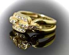 Stylish 18K Yellow Gold and Diamond Ring