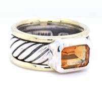 David Yurman Citrine Cigar band ring