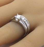 14kt White gold 0.90ctw princess cut channel set wedding set