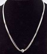 Dazzling Sterling Silver Ball Pendant Necklace