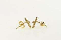 14K Yellow Gold Snow Flake Winter Motif Holiday Stud Earrings