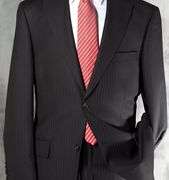 Comfort Fit Shadow Stripe Black Color Sport Coat, Made in Italy
