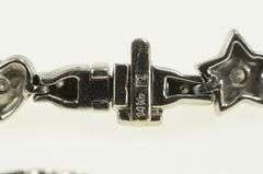 14K White Gold 1.25 Ctw Heart Star Diamond Bar Tennis Bracelet