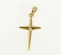 14K Yellow Gold Christian Faith Symbol Cross Vintage Charm/Pendant