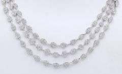 18kt White gold 3.50ctw diamond BIB Style necklace