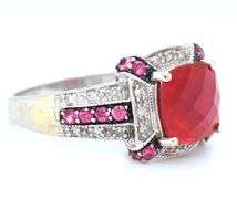 14kt White gold Ruby and diamond ring