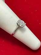 CERTIFIED 14K WHITE GOLD DIAMOND SOLITAIRE RING . 1.04 CARAT