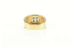 14K Yellow Gold 0.40 Ctw Princess Cluster Squared Band Ring