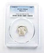 MS64 1945-S Micro S Mercury Dime PCGS