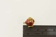 18K Yellow Gold 3D Puffy Enamel Fish Retro Animal Charm/Pendant