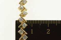 14K Yellow Gold Zig Zag White Sapphire Ornate Statement Tennis Bracelet