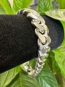 Sterling Silver Solid Miami Cuban Link Chain 10.3mm 925 Italy Box Lock Bracelet 7"