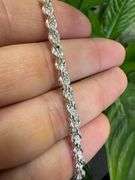 Sterling Silver Hollow Spiral Rope Chain 4mm Pure 925 Italy New Men's Wide Necklace 20"