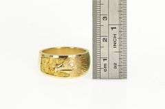 14K Yellow Gold Diamond Eyed Eagle 24k Nugget Men's Ring