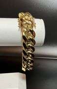 Huge 123.7 Gram 14 Kt Gold Plate Curb Link Bracelet