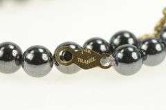 14K Yellow Gold Hematite Pearl Beaded Classic Statement Bracelet