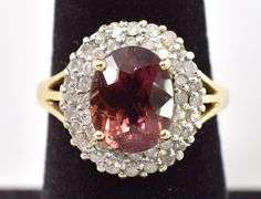 Precious Pink Tourmaline and Diamond Ring in 14K Yellow Gold