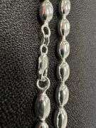 Sterling Silver Italian Oval Ball Bead Chain 6mm 925 Italy Rice Necklace 20"