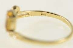 10K Yellow Gold Oval Citrine Diamond Accent Wavy Ring